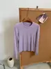 Nova Camiseta de Manga Longa com Gola Redonda para Mulheres Outono 2026, Multicolorida, Estilo Básico, Corte Justo, Camada Base, Top Camiseta Versátil