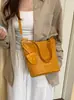 Bolso tejido de alta gama transfronterizo para mujer, nuevo bolso de moda 2026 para ir al trabajo, bandolera, bolso tipo cubo de gran capacidad