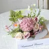 Flores Falsas, Ramos Artificiales, Rosas Pequeñas Frescas Cepilladas, Hortensias, Flores de Seda, Flores de Plástico, Flores Secas, Ramos, Decoraciones de Boda