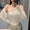 Camisola Sexy de Encaje y Perlas Transfronteriza del Sudeste Asiático con un Estilo Francés Versátil para Mujer, Sujetador Camisola Cómodo