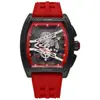 Reloj de hombre cruzado esfera de silicona hueca reloj mecánico falso de agua reloj de cuarzo de negocios fábrica de relojes venta al por mayor de comercio exterior