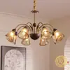 Lámpara de araña para sala de estar estilo mediados de siglo retro americano luz principal de pasillo diseñador de alta gama madera maciza accesorios de iluminación para comedor dormitorio