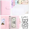 Libreta de mano A6, tamaño pequeño, de piel sintética, con pegatinas, hojas sueltas, de gran valor cromático, color macarrón, portátil