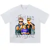 Camiseta Oversized Estampada Transfronteiriça Sem Manga Tendência Marca Rapper Manga Curta Manga Longa Masculina e Feminina Estilo Ins Manga Curta