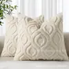 Funda de Cojín de Sofá Decorativa Funda de Almohada Cuadrada Sin Relleno Patrón Floral Geométrico Calado Funda de Almohada para Lanzar Textil para el Hogar Material de Felpa