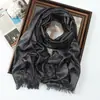 Primavera y Verano Nuevo Bufanda Larga de Color Sólido Rayón Seda Dorada Seda Plateada Bufanda de Seda Brillante Chal Turbante Largo Monocromático para Mujer Venta al por Mayor