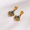 Nuevo Conjunto de Joyería: Collar, Pendientes, Cadena Personalizada de Acero Inoxidable, Colgante Ojo Turco, Aretes, Joyería