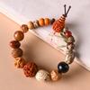 Pulseira de Dezoito Contas Bodhi para Homens e Mulheres, Pulseira de Contas de Madeira Estilo Bodhi Vajra