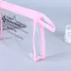 Bolsa de Papelería Rosa de PVC Transparente con Cremallera, Estuche para Lápices de Examen de Estudiante de Gran Capacidad, Bolsa de Almacenamiento para Cosméticos