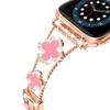 Adecuado para Apple Watch Se1-11 Generación Elegante Trébol de Cuatro Hojas Incrustado con Diamantes Correa de Reloj Metálica S10