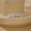Anel Aberto Clássico Europeu e Americano de Prata de Lei 925 com Diamante para Mulheres, Versátil, Moderno, Sofisticado, Elegante, Estilo Ins, Venda Quente Transfronteiriça