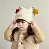Chapéu Infantil Estilo Coreano Inverno Fofo Estrela Gorro Vermelho Com Pelúcia Quente Unissex Crianças Bebê Chapéu Com Proteção Para Orelhas