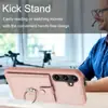 Adecuado para Samsung A55 5g Funda para Teléfono Móvil con Soporte para Tarjetas Extraíble Patrón de Lichi A35 Anillo Anti-Caída Cubierta Protectora para Tarjetas