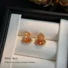 Pendientes de Calabaza Brillantes Estilo Lujo DuoduoLight, Pendientes Personalizados de Cristal de Vidrio Degradado Nicho, Gama Alta