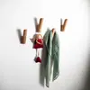 Gancho nórdico de madera maciza creativo para colgar en la pared, gancho redondo para abrigos, sin perforaciones, para sala de estar y pasillo