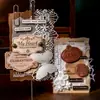 Serie de Papelería Chica Salsa de Tomate Piel Sintética Etiqueta de Imitación de Cuero Paquete de Pegatinas de Tarjeta Dura Decoración de Cuero Vintage 6 Estilos