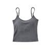 8597-Estilo europeo y americano sexy ajustado sin mangas top para mujer 2025 nueva moda de chica hot con almohadilla en el pecho y banda elástica envolvente en el pecho