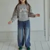 Jeans Lavados Estilo Coreano 2026 Ropa Infantil 26 Estilo Otoño Niños Pequeños y Medianos Pantalones Rectos Versátiles para Niñas Pantalones Casuales