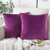 Almohada de Terciopelo Amazon Color Sólido Sala de Estar Lujo Ligero Cuadrada Funda de Almohada Cubierta de Cojín Mesita de Noche Bolsa Suave Almohada