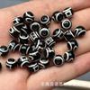 Cuentas de ágata negra natural de aproximadamente 8 mm diente de tigre tres ojos botella del tesoro tótem noble DIY juego de texto cuentas de Buda accesorios de joyería mano