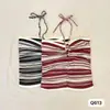 Top Tubo Listrado Colorido de Lã com Design de Colete Interno Senso de Design Pequeno Popular Celebridade da Internet ins Moda Roupa Externa Alça Feminina Verão