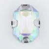 10*14mm Octagonal Rectangular Acrílico Blanco K Garra Diamante Cosido a Mano Diamante Accesorios para Vestido de Novia Material DIY