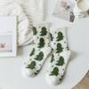 Calcetines Blancos de Terciopelo Imitación de Visón para Mujer en Invierno, Calcetines Peludos Cálidos de Media Pantorrilla con Forro de Felpa Estilo Japonés Expresión Divertida Calcetines para Dormir