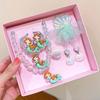 Pulsera infantil de sirena de nueva celebridad en línea, linda concha, clip de oreja sin dolor, anillo de pelo de princesa sirena, traje, caja de regalo