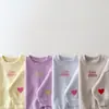 Conjunto de Moletom com Capuz e Calça de Moletom Estilo Coreano Ins para Crianças Dopamina Outono Inverno Novo Bordado Estampa de Letra Coração Conjunto de Duas Peças