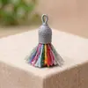 Primavera 2026 Estilo Étnico Cuerda de Algodón Colgante de Borla Pequeña Decoración de Llavero de Bolso Retro Artístico Cadena para Teléfono