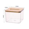 Caja de Pañuelos Simple Nórdica de PET para el Hogar, Sala de Estar, Cocina, Transparente, Caja de Almacenamiento de Servilletas, Dormitorio, Caja de Papel de Bambú y Madera