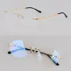 Armazón Kajia Gafas Ct0254 Titanio Puro Sin Marco Gafas para Miopía Estilo de Negocios para Hombre Ultraligero con Protección contra Luz Azul Diseño Simple