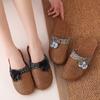 Alfombrilla de bambú de verano zapatillas de lino para mujer hogar suelo de madera parejas hogar alfombrilla de paja zapatillas de interior para hombre venta al por mayor