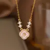 Nuevo Collar Colgante de Estrella con Lazo y Borla Estilo Hada Moda Femenina Simple de Gama Alta Lujo Ligero Cadena para Clavícula