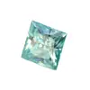 Piedra Suelta de Moissanita Corte Princesa Verde Claro, Gema Tallada Irregular Cuadrada Verde Azulado Claro para Incrustaciones en Joyería Venta al por Mayor