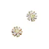 Brincos de flor de zircônia pérola moda doce transfronteiriça brincos requintados franceses pequenos frescos pétalas simples