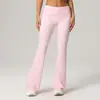 Pantalones Largos de Pierna Ancha Plegados en la Cintura Micro Acampanados para Mujer, Fruncidos Levanta Glúteos, Piernas de Durazno, Secado Rápido, Deportivos, de Yoga, Otoño Invierno Europeos y Americanos