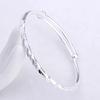 Jiahui - Pulsera esmerilada para mujer, moderna, combinable, plateada, regalo, tubo redondo, pulsera de lluvia de meteoritos con pulsador y tirador