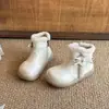 Botas de Nieve para Niñas Invierno Nuevos Zapatos de Algodón para Niños Botas con Felpa Botas Cortas Antideslizantes de Princesa para Niñas Botas de Cuero para Niñas