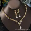 Super Flash Simples Cravejado com Strass Conjunto de Colar e Brincos de Noiva Decoração Acessórios para Vestido de Casamento Joias para Banquete de Jantar