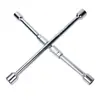 Herramienta de Llave Plegable de Cuatro Bocas para Quitar Tornillos de Rueda, Herramienta Universal para Coche, Llave de Vasos Plegable