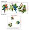 2026 Pegatinas de Pared de Pájaros Estilo Tropical Calcomanías de Pared Autoadhesivas para Sala de Estar y Dormitorio Pegatinas Decorativas para Papel Tapiz