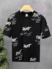 Camisa de Verano Original para Hombre de Manga Corta, Delgada, con Estampado de Letras, de Media Manga, Marca Trendy Juvenil, Ropa para Hombre de Media Manga
