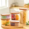 Frascos sellados para granos y cereales, caja organizadora con compartimento para fideos, frasco de almacenamiento de frijoles y granos de grado alimenticio para cocina, conservación de alimentos transfronteriza