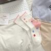 Calcetines para mujer, otoño, nuevos, bonitos, de algodón peinado con dibujos animados, estilo japonés, modernos, blancos y dulces.