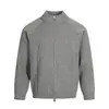 Marca de moda europea y americana Vibe Casual Color Puro Cuello Alto Prendas de Punto Chaqueta Primavera y Otoño para Hombre Cremallera de Doble Extremo Cárdigan de Punto