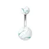 Uña de ombligo acrílica de acero inoxidable con grietas, hebilla de ombligo de moda con pintura de personalidad europea y americana, Amazon nuevo piercing