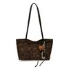 Bolsa Vintage Maillard Estampa de Leopardo Outono/Inverno 2026 Grande Capacidade Feminina de Alta Qualidade para o Dia a Dia Bolsa Tote Bolsa de Ombro Feminina
