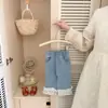 Conjunto de suéter vintage estilo coreano para niñas para otoño: Conjunto de dos piezas para bebé: cárdigan de punto abotonado de colores + pantalón corto de pana