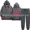 Vendas Diretas Transfronteiriças Outono e Inverno Novo Moletom com Capuz Estampado Tendência Manga Longa Calça Reta Solta Homem Tendência Japonesa